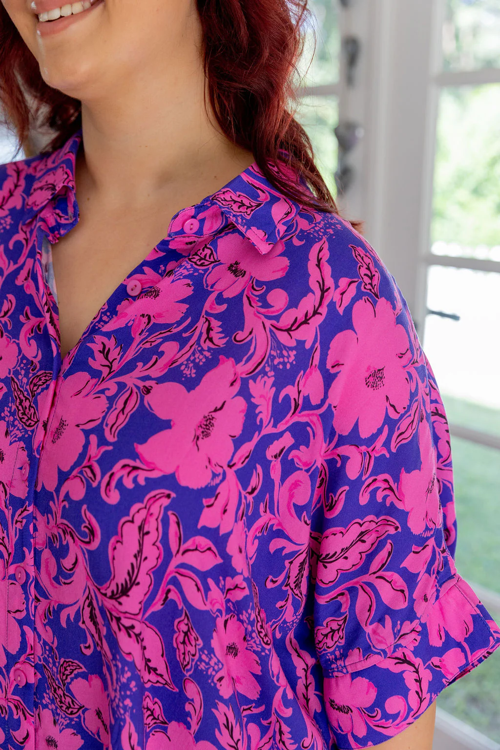 Tammin Shirt in Purple Blooms - Image 6