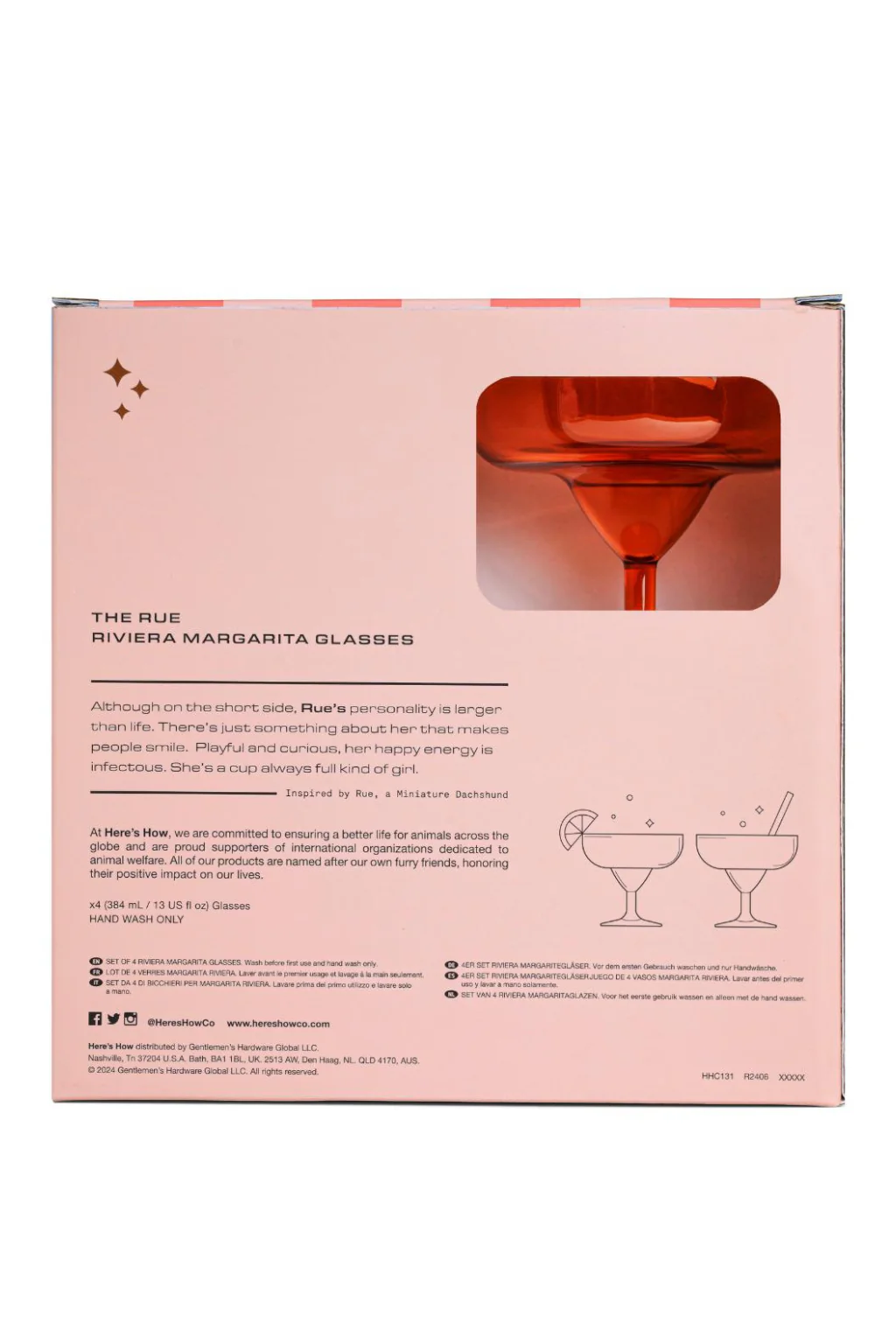 The Rue Margarita Glasses - Set of 4 - Orange - Image 3