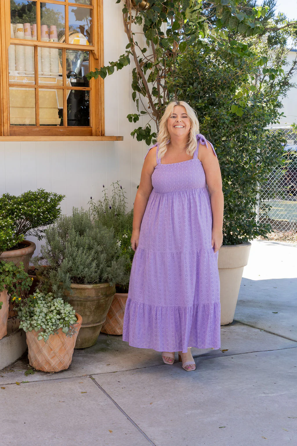 Tiana Maxi Dress in Lilac Broderie Anglaise - Image 5