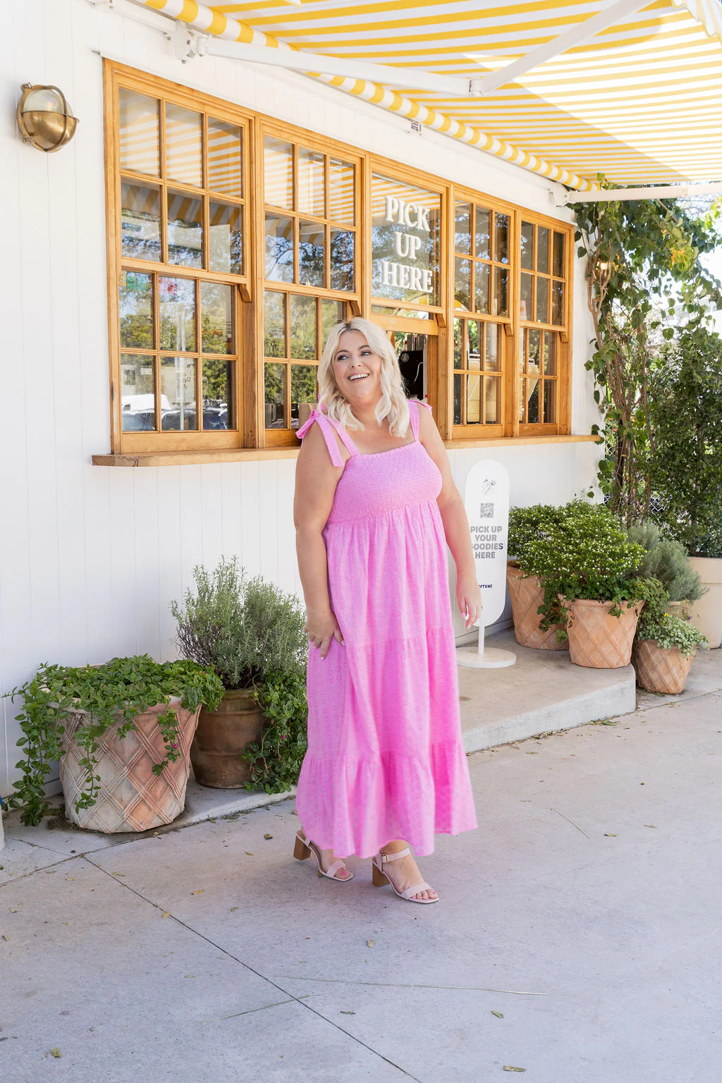 Tiana Maxi Dress in Pink Broderie Anglaise - Image 5