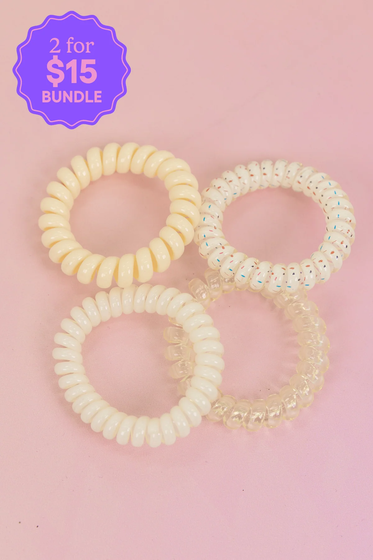 Yellow Coil Hair Ties – 4 Pack