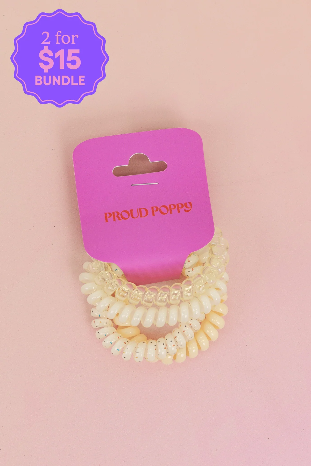 Yellow Coil Hair Ties – 4 Pack - Image 2