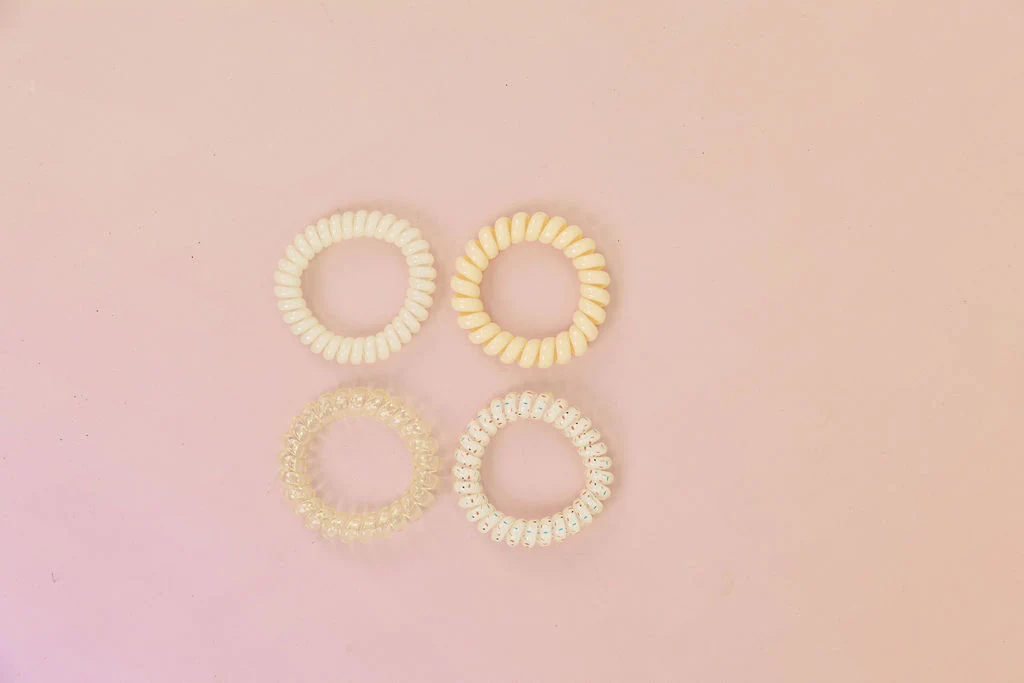 Yellow Coil Hair Ties – 4 Pack - Image 8