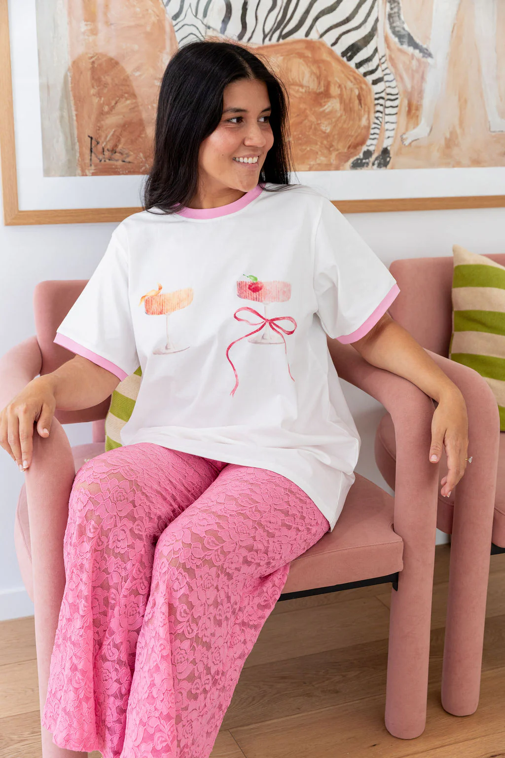 Zadi Relaxed Contrast Tee in Cheers - Image 24