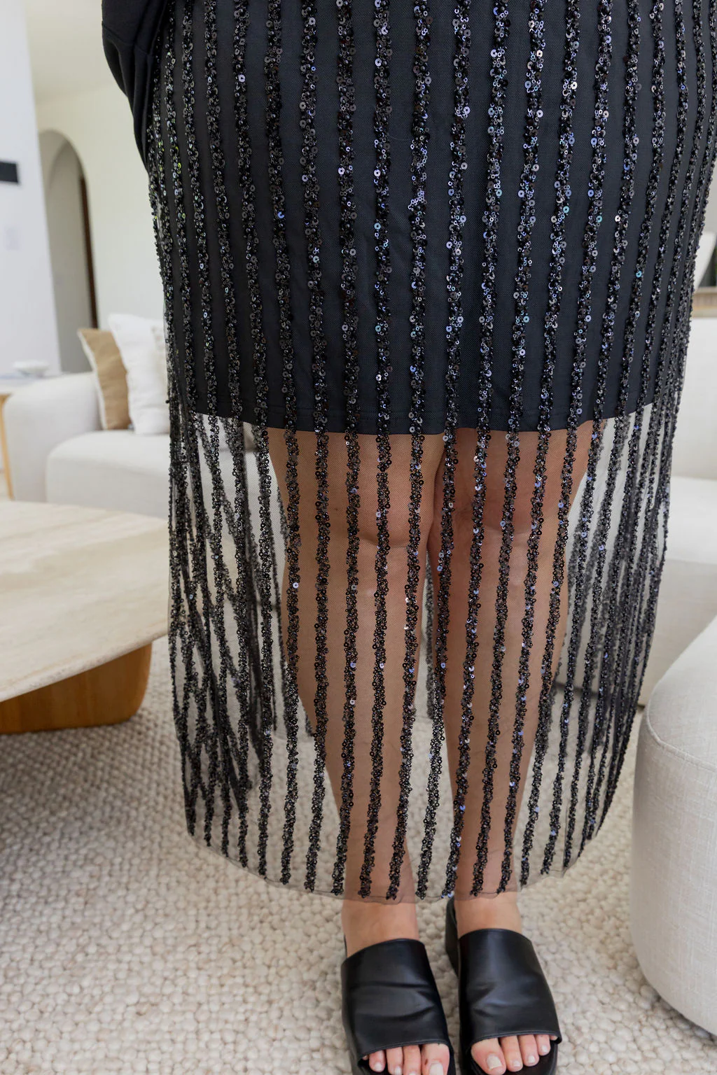 Zena Embellished Skirt in Black - Image 6