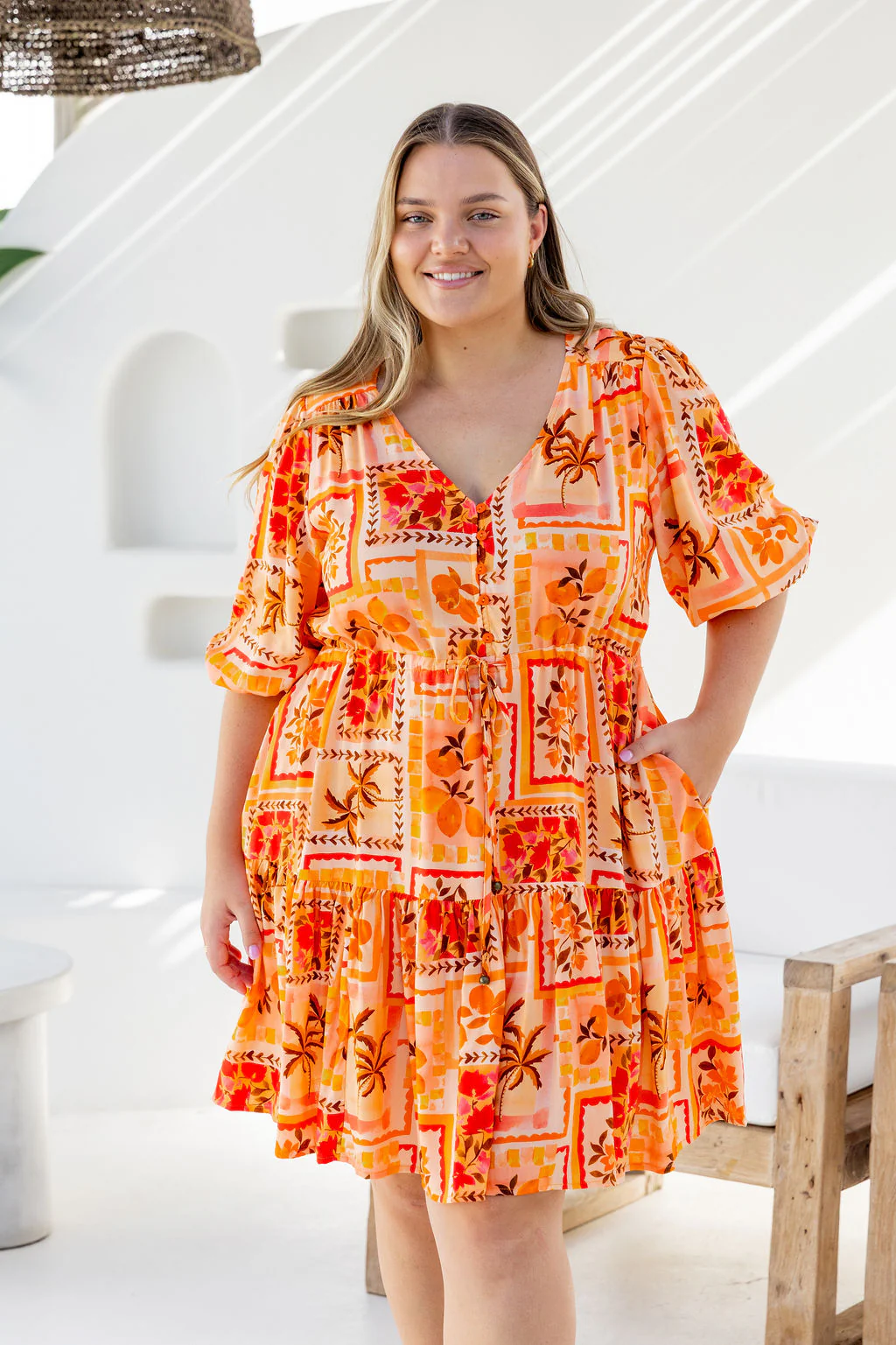 Ziggy Dress in Sunkissed Mosaic